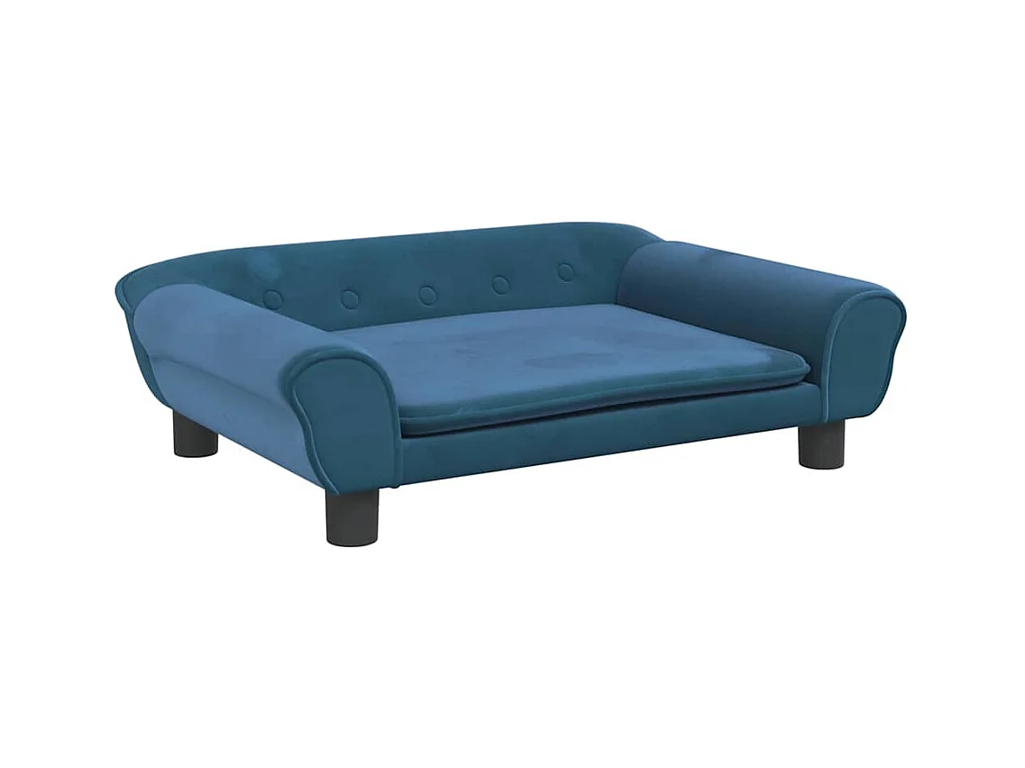 Cama para perro azul 70x48x22 cm terciopelo
