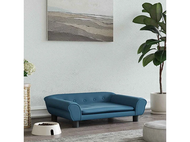 Cuccia per cani blu 70x48x22 cm in velluto