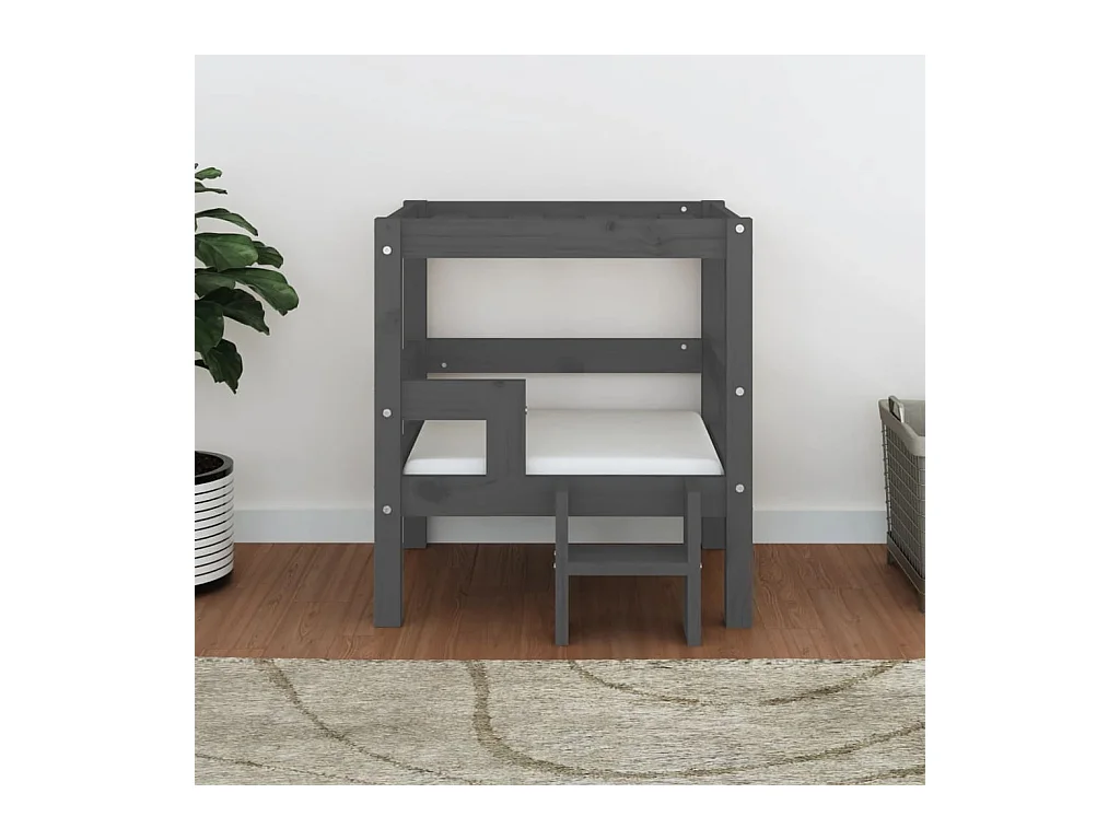 Letto per cani grigio 55,5x53,5x60 cm in legno di pino massiccio