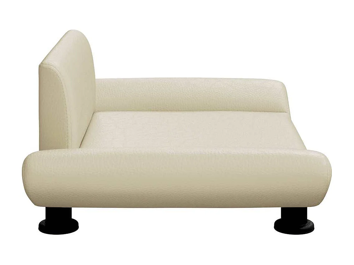 Cama para perro color crema 70x45x28 cm piel sintética