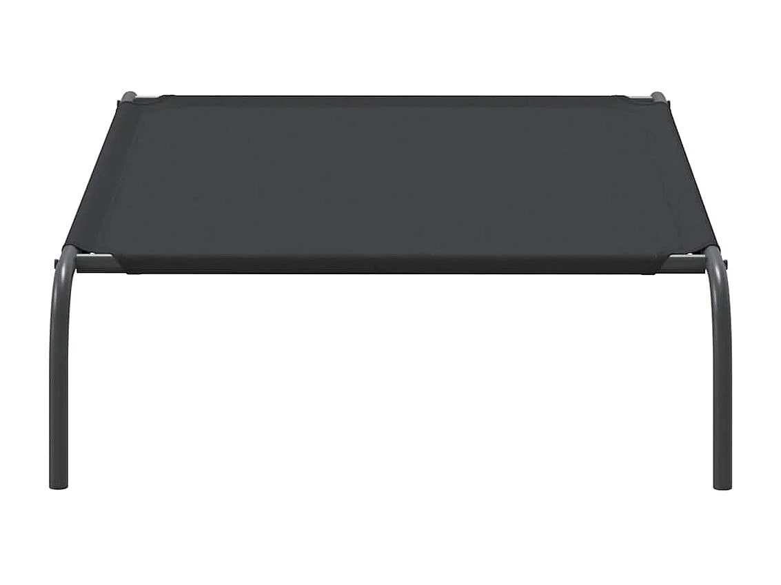 Cama elevada para perros negra 110x65x20 cm Tejido Oxford y acero
