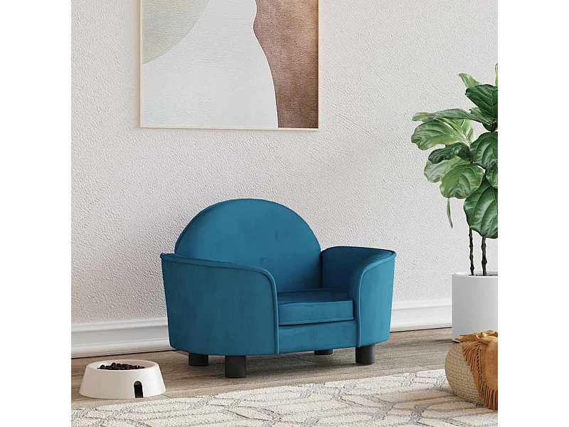 Lit pour chien bleu 66x40x45 cm velours