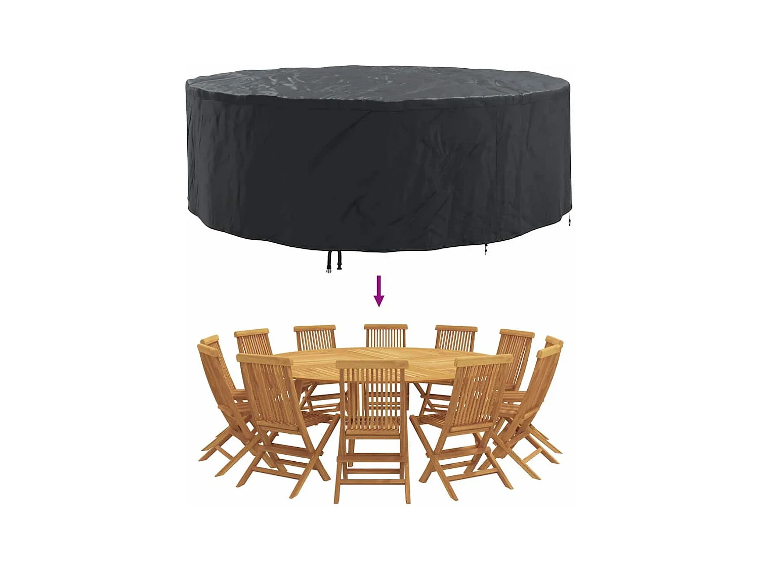 Copertura per mobili da esterno 279 x 279 x 85 cm tessuto 210D