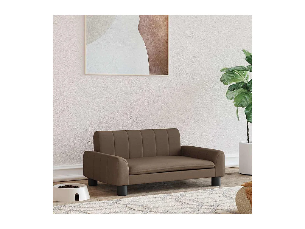 Lit pour chien marron 70x45x30 cm tissu