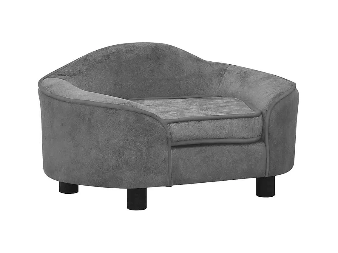Canapé pour chien Gris 67x47x36 cm Peluche
