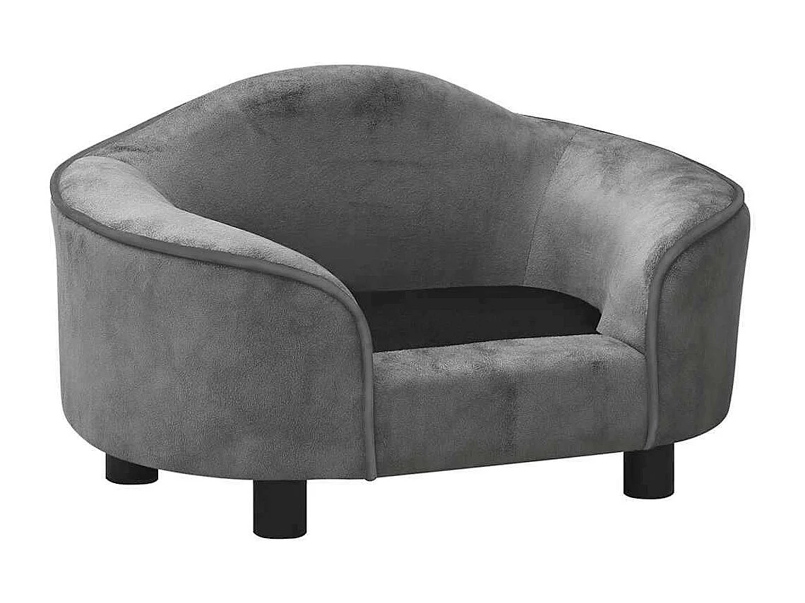 Canapé pour chien Gris 67x47x36 cm Peluche