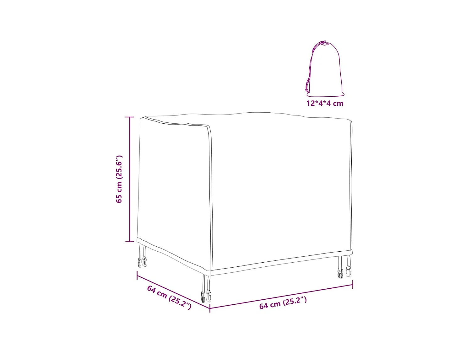 Funda para muebles de exterior 64 x 64 x 65 cm