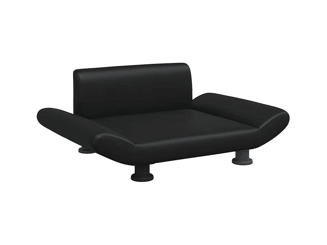 Lit pour chien noir 70x45x28 cm similicuir