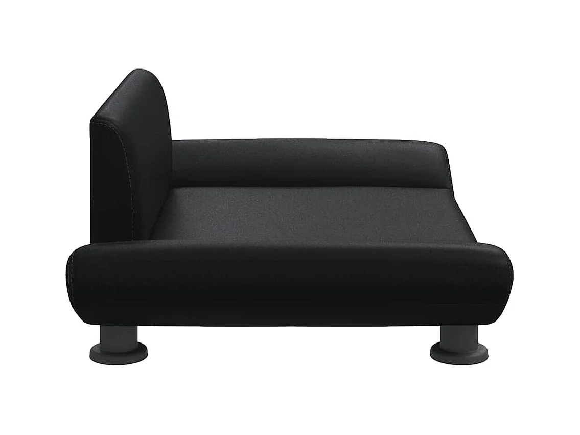 Lit pour chien noir 70x45x28 cm similicuir