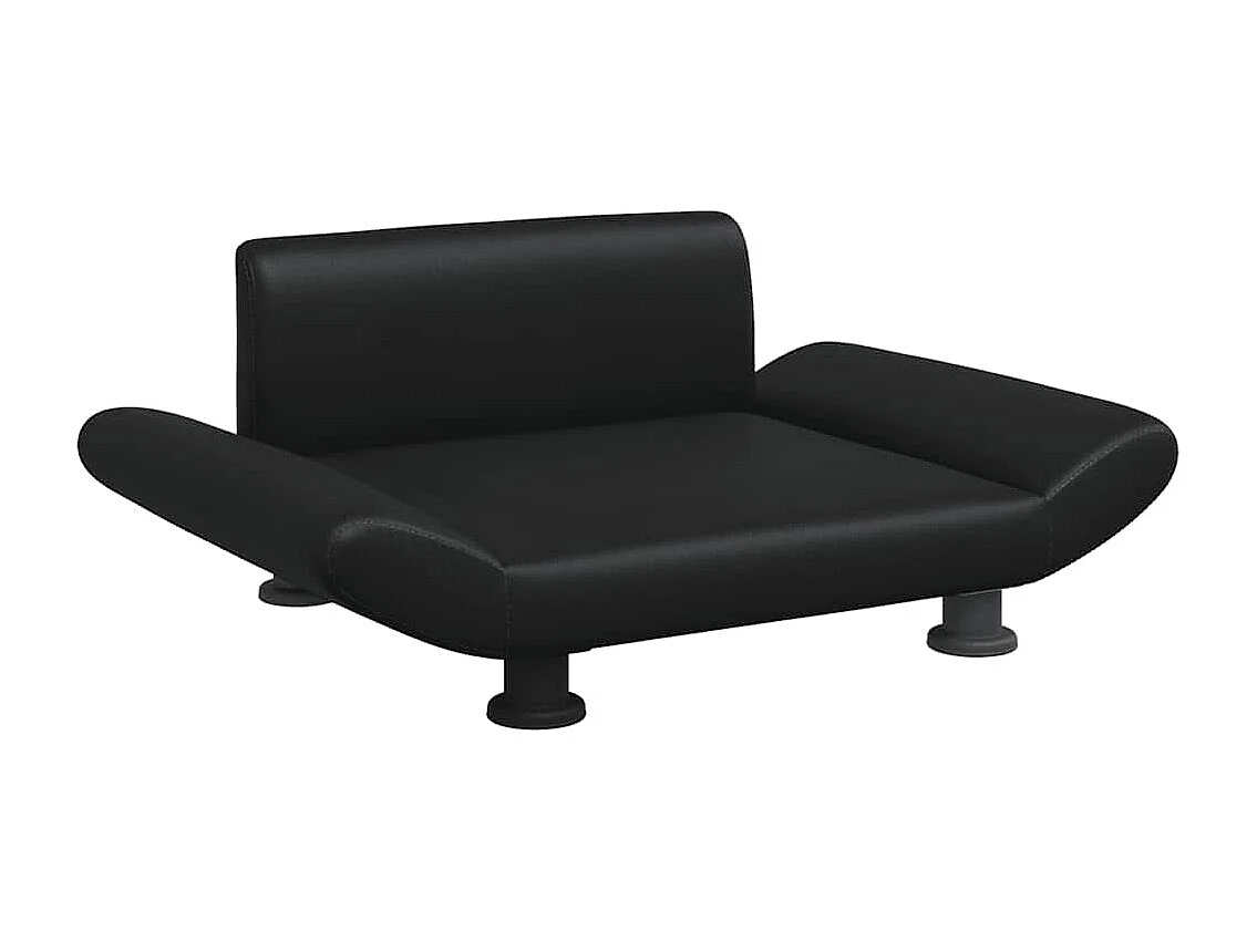 Lit pour chien noir 70x45x28 cm similicuir