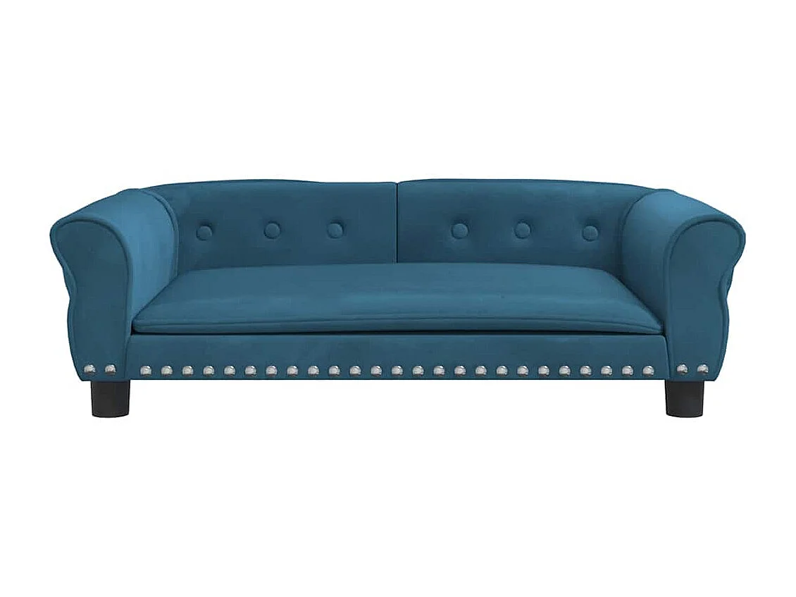 Cama para perro azul 95x55x30 cm terciopelo