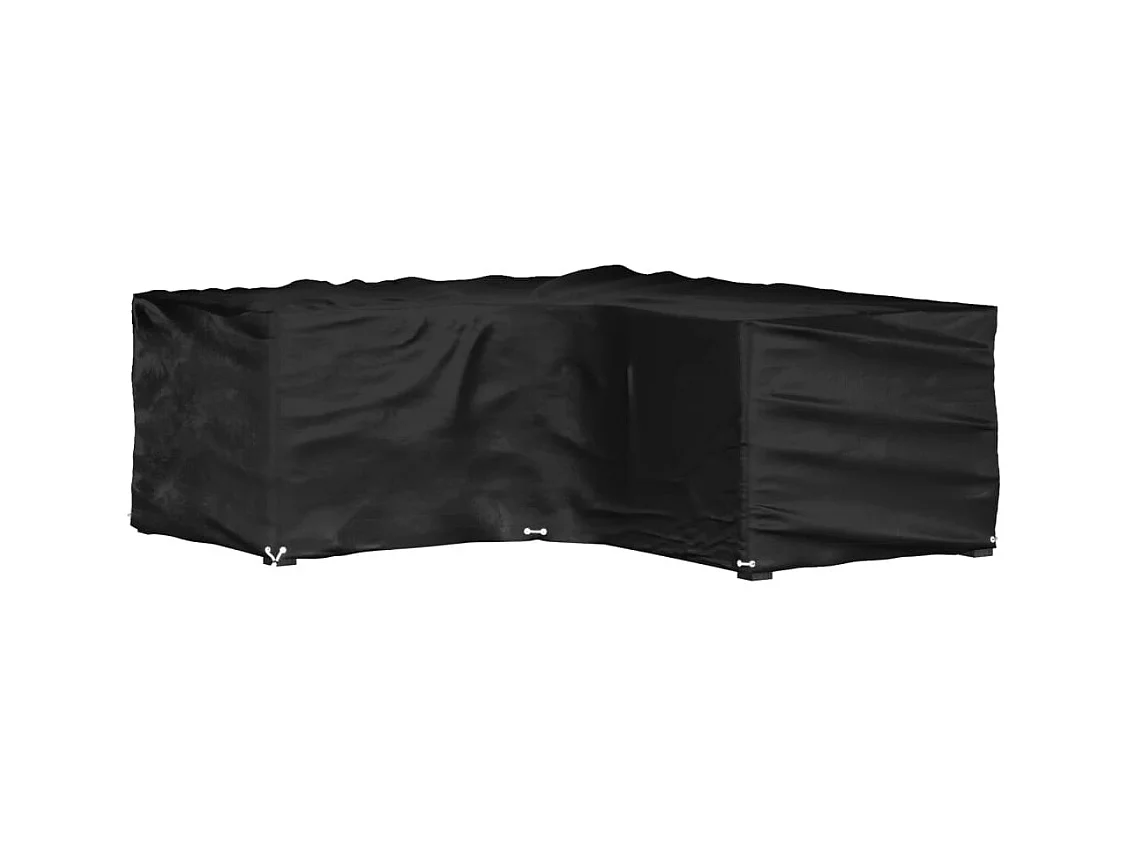 L-vormige tuinmeubelhoes met 12 ogen 185x185x70cm