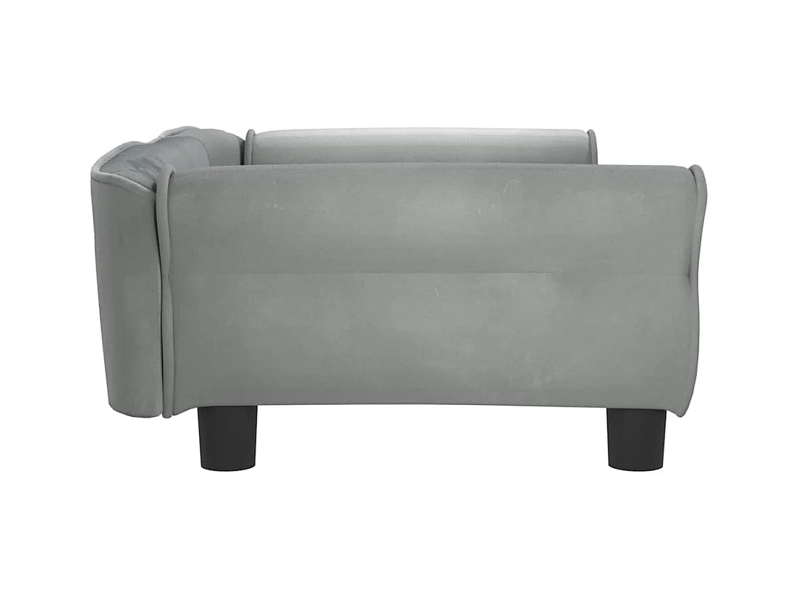 Lit pour chien gris clair 95x55x30 cm velours