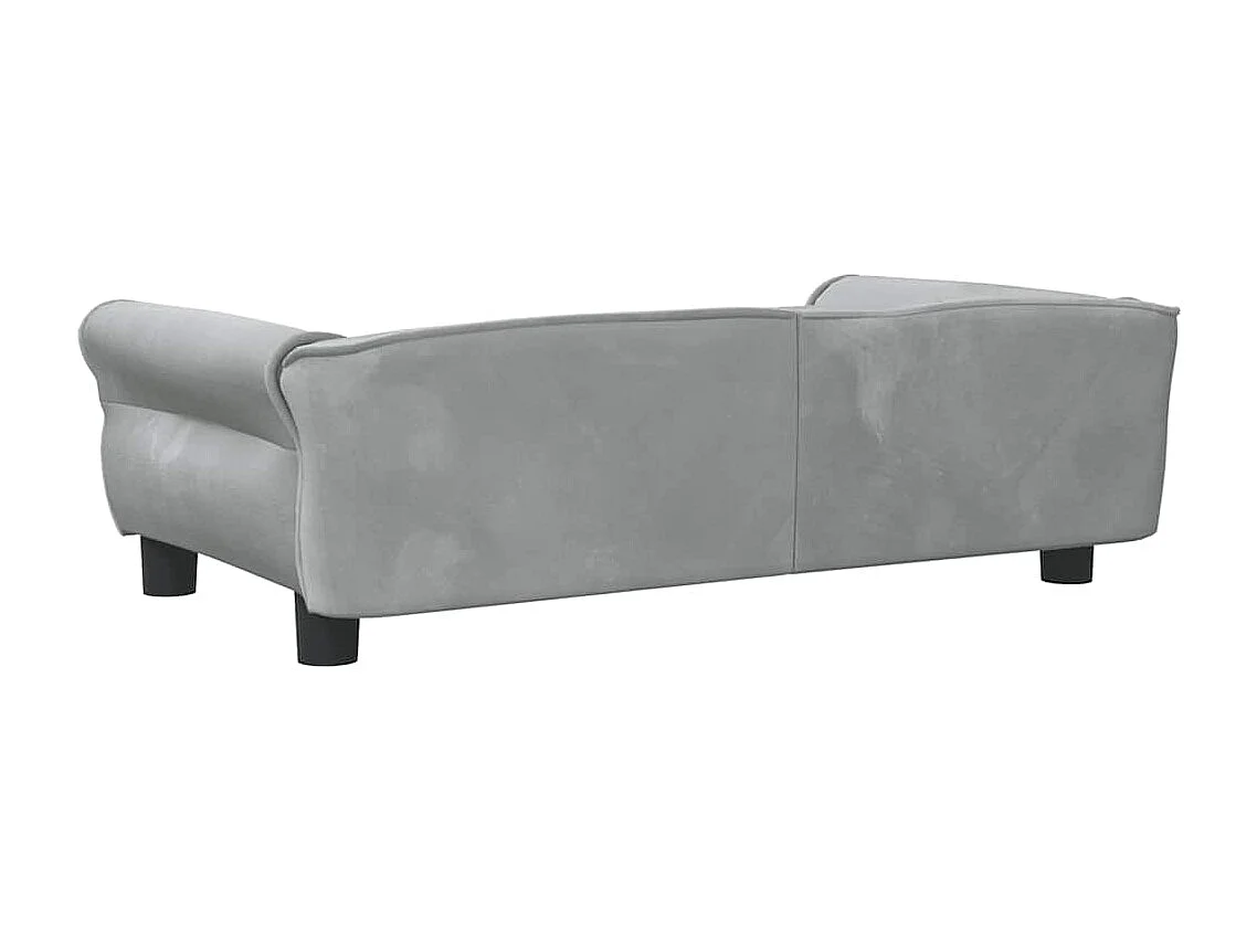 Lit pour chien gris clair 95x55x30 cm velours