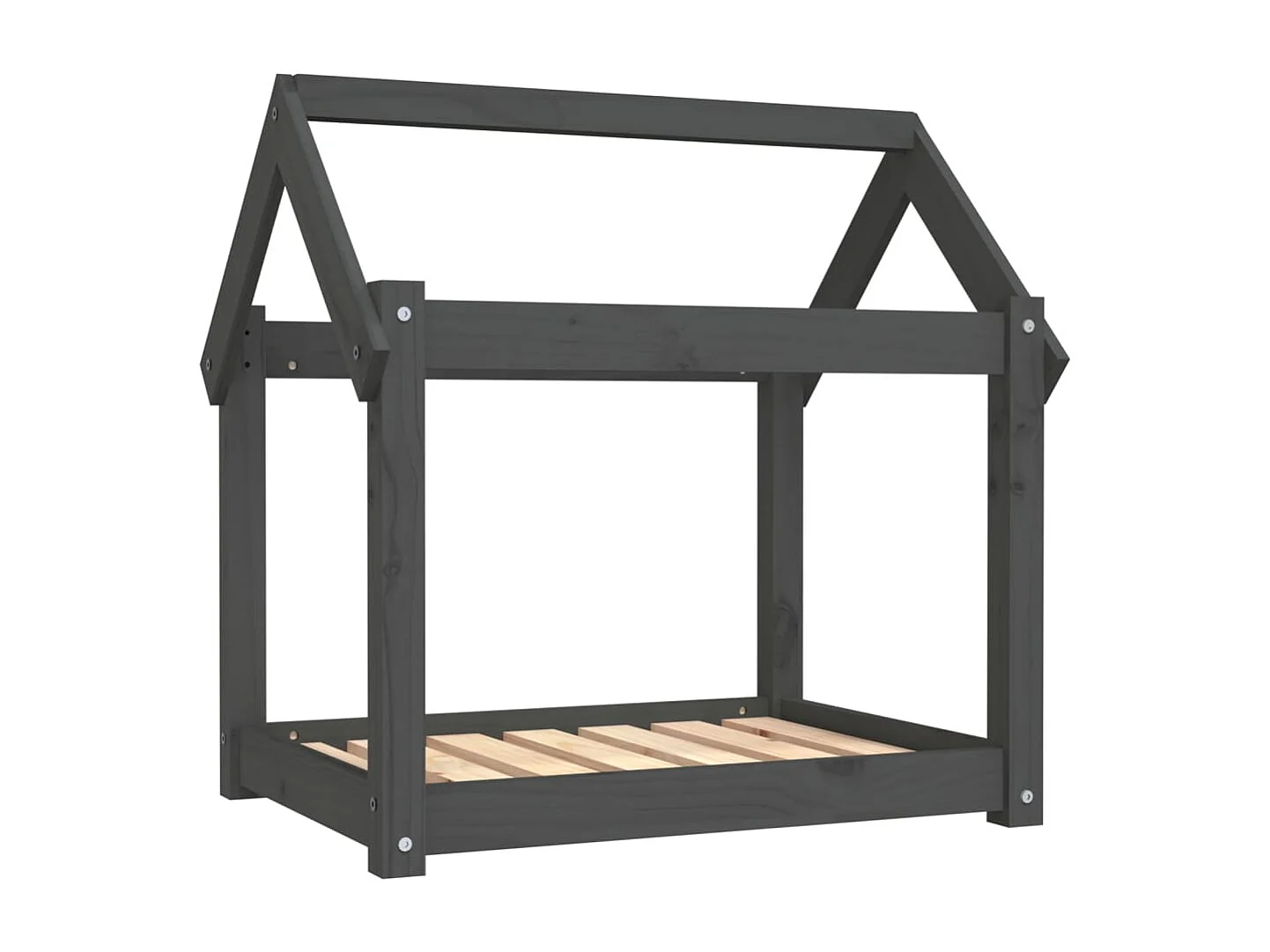 Lit pour chien Gris 71x55x70 cm Bois de pin solide