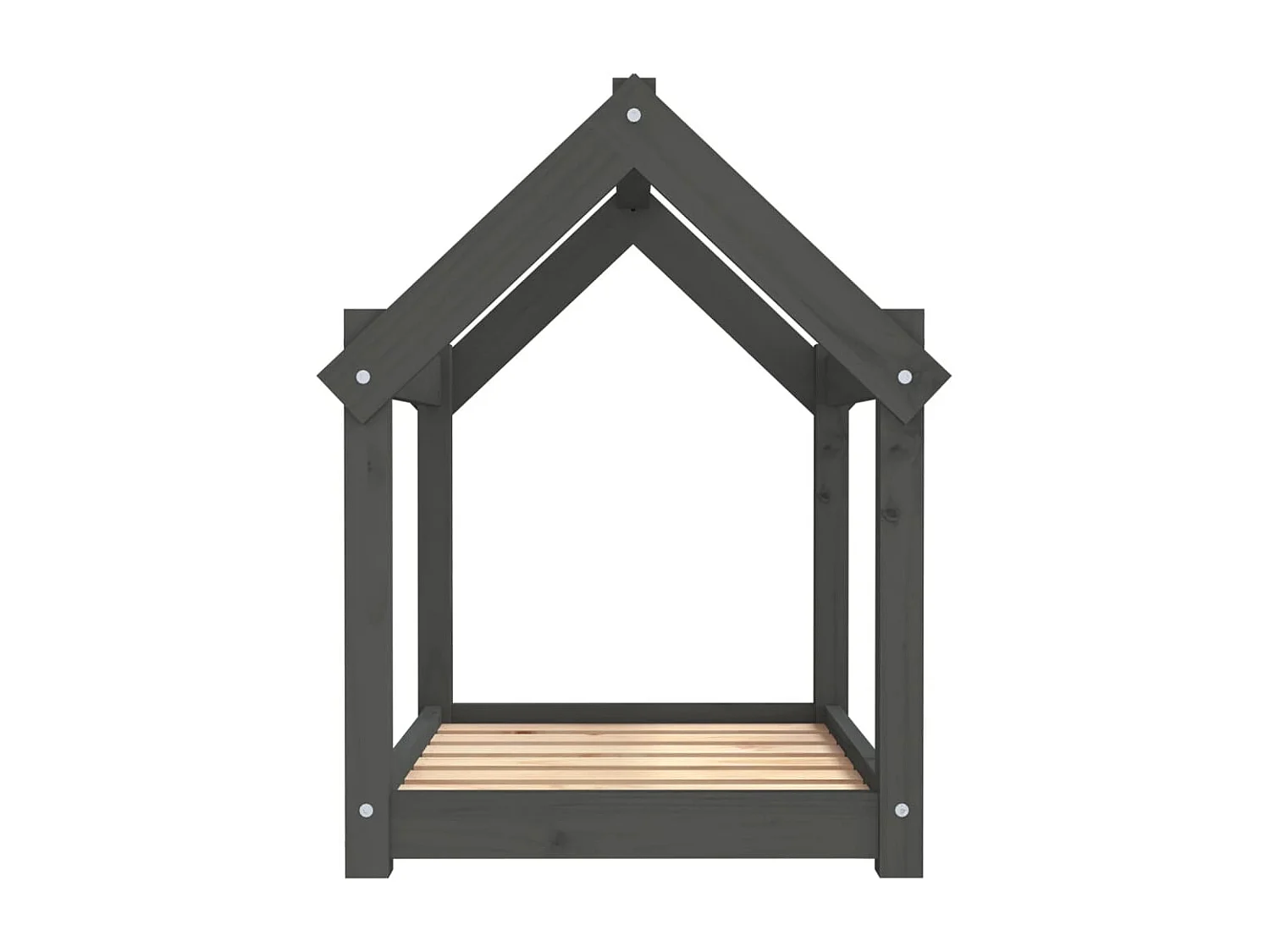 Grijze hondenmand 71x55x70 cm massief grenenhout