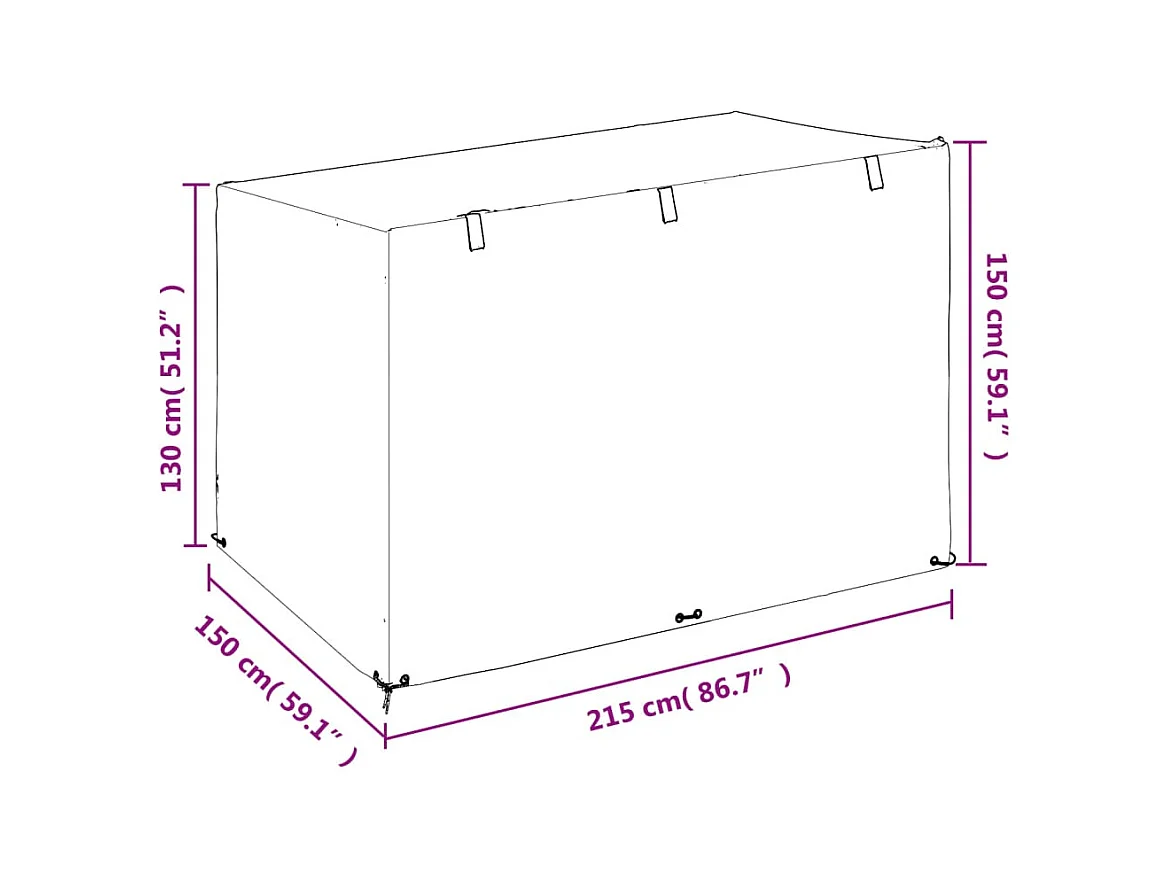 Funda para columpio 12 ojales 215x150x130/150 cm PE