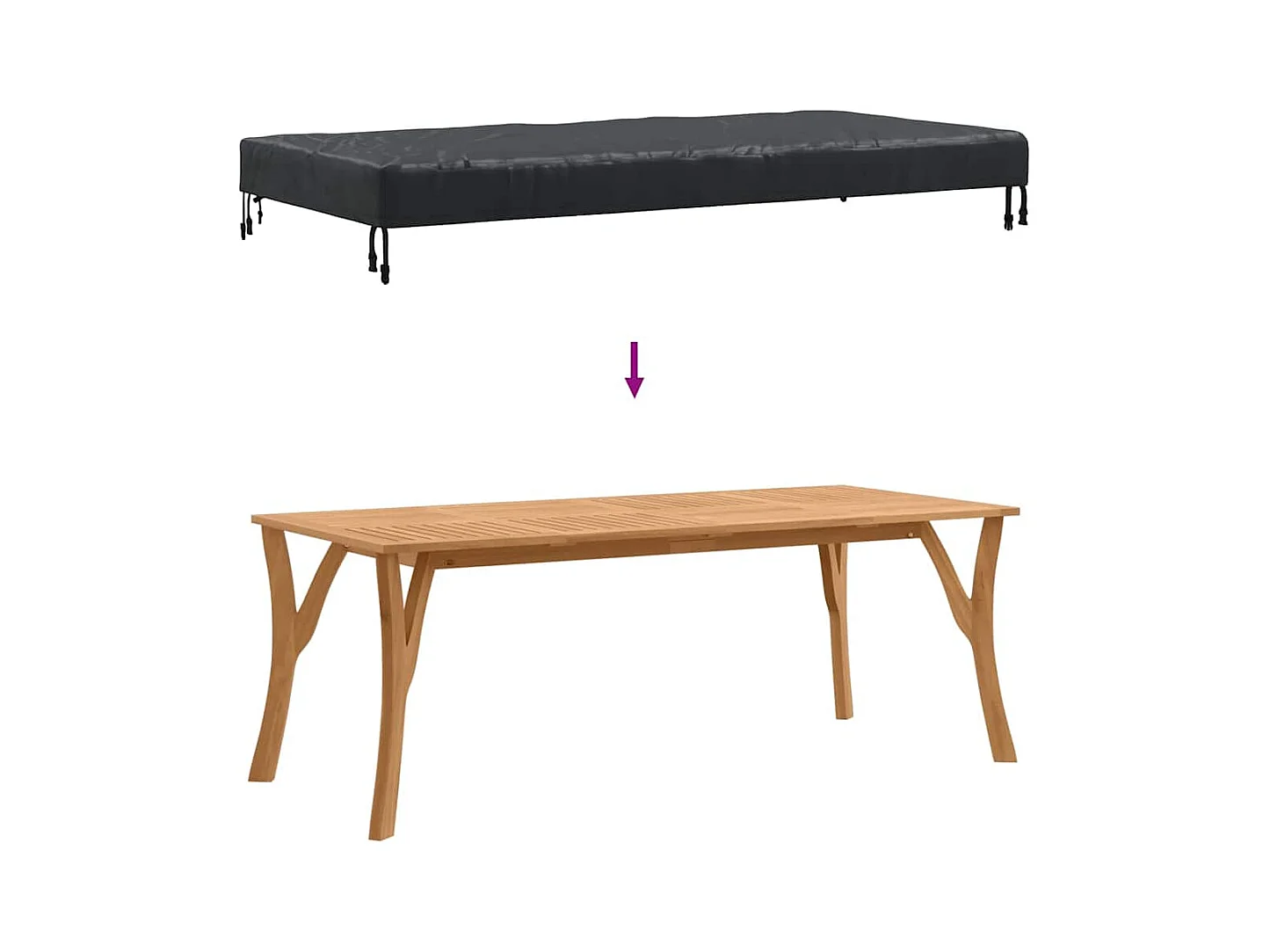 Housse pour mobilier d'extérieur 162 x 92 x 15 cm