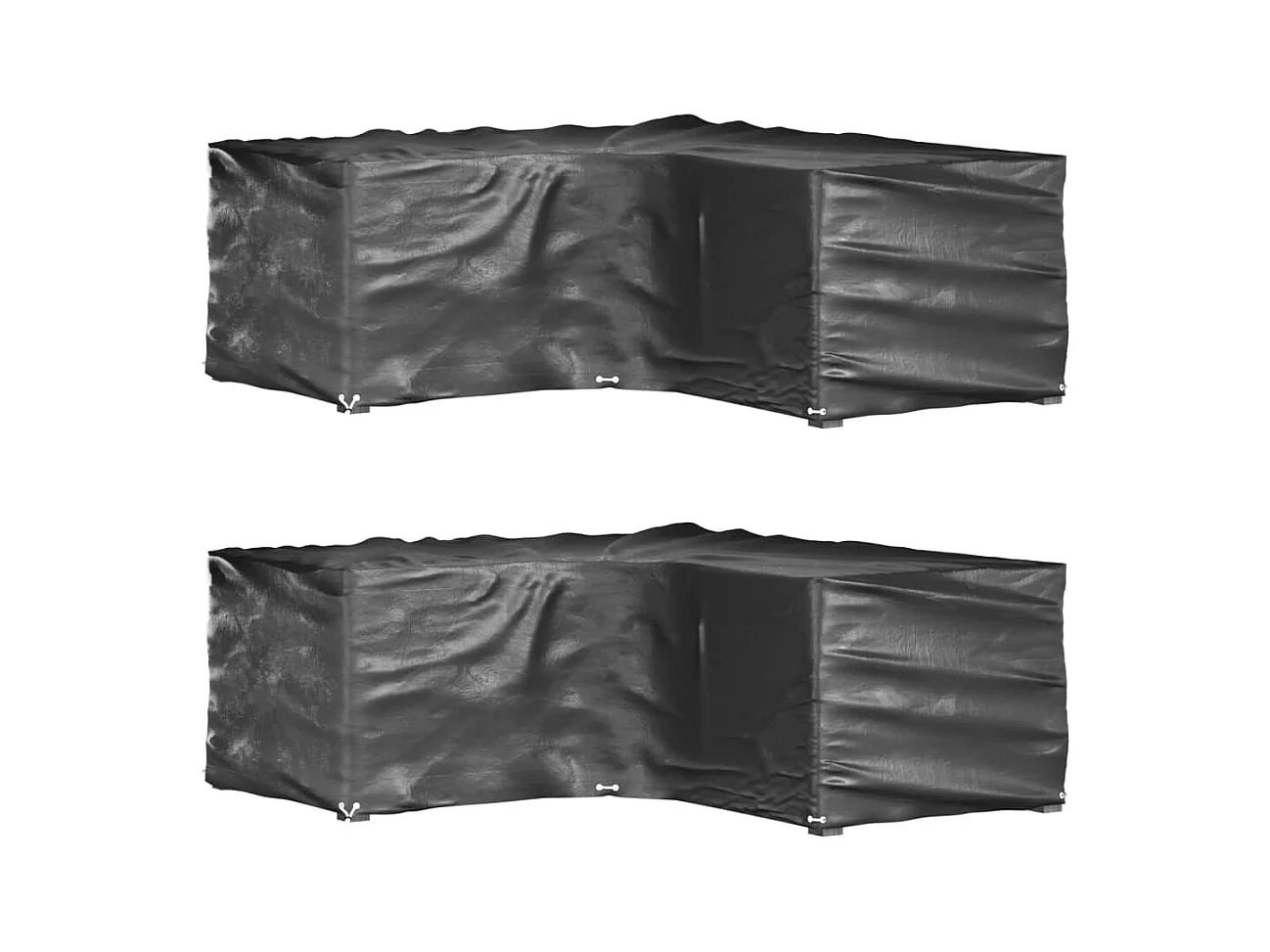 L-vormige tuinmeubelhoezen 2 stuks 12 ogen