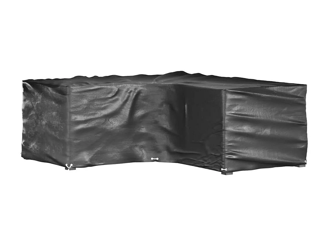 Fundas para muebles de jardín en forma de L, 2 unidades, 12 ojales