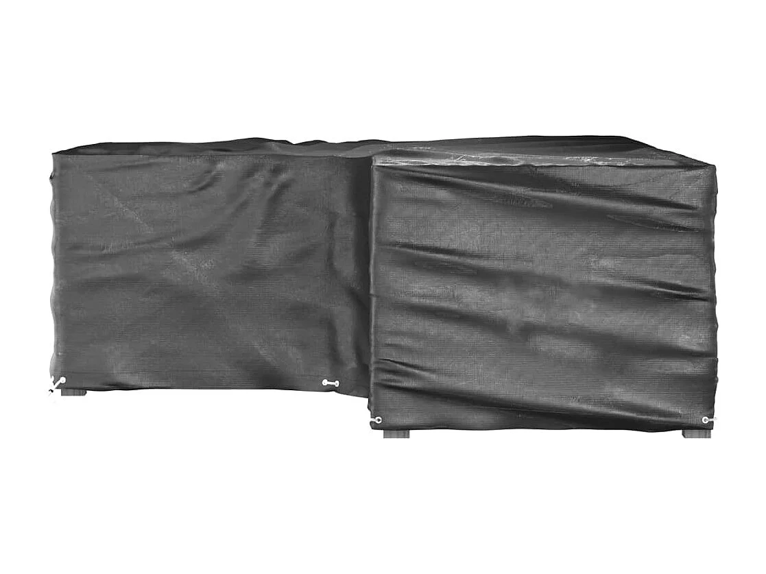 Fundas para muebles de jardín en forma de L, 2 unidades, 12 ojales