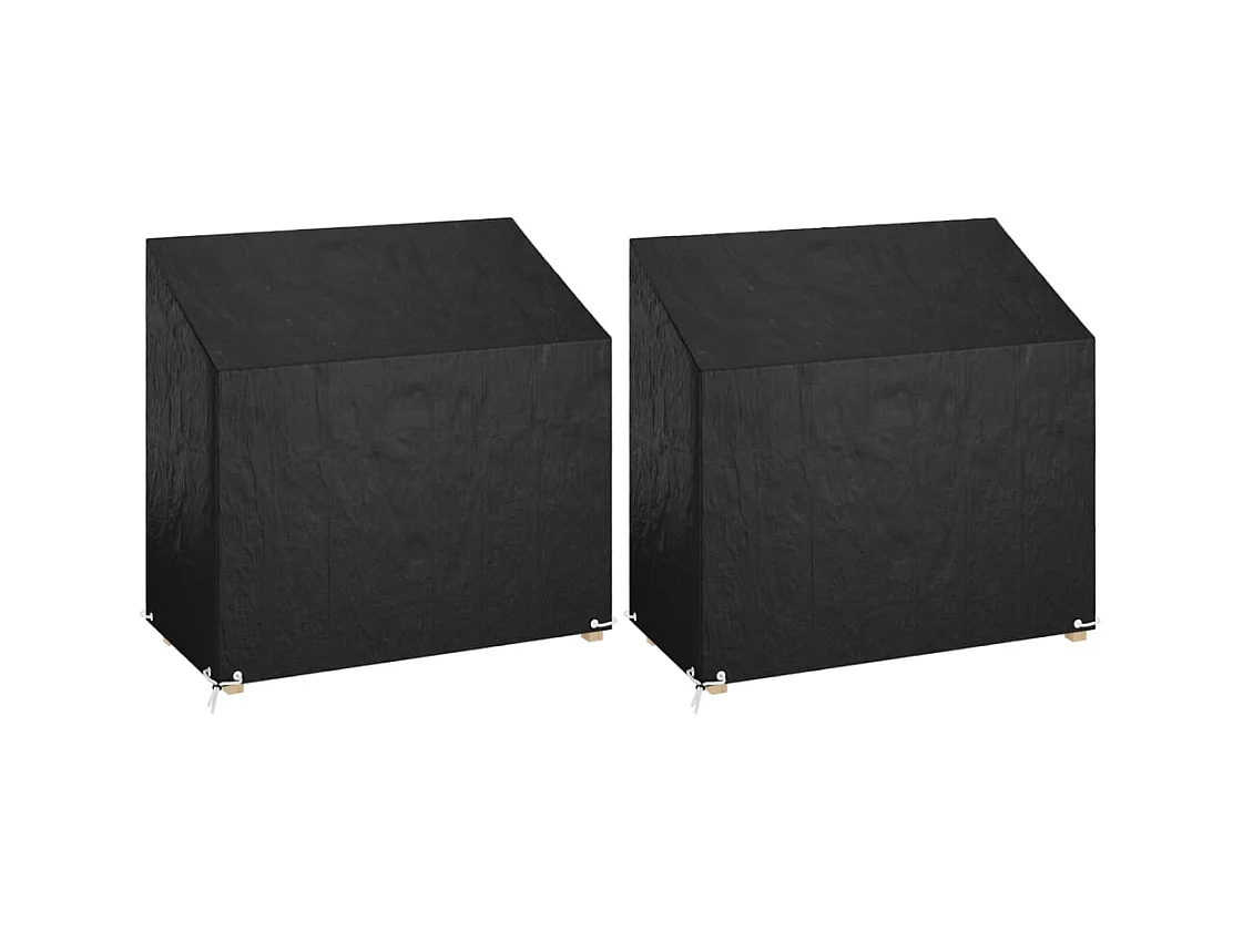 Fundas para banco de jardín 2 uds 8 ojales 130x70x70/88 cm PE