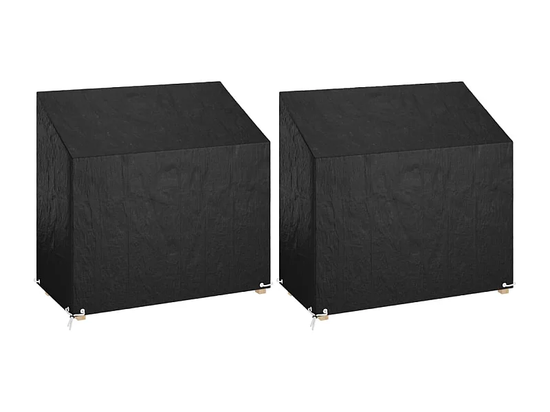 Fundas para banco de jardín 2 uds 8 ojales 130x70x70/88 cm PE