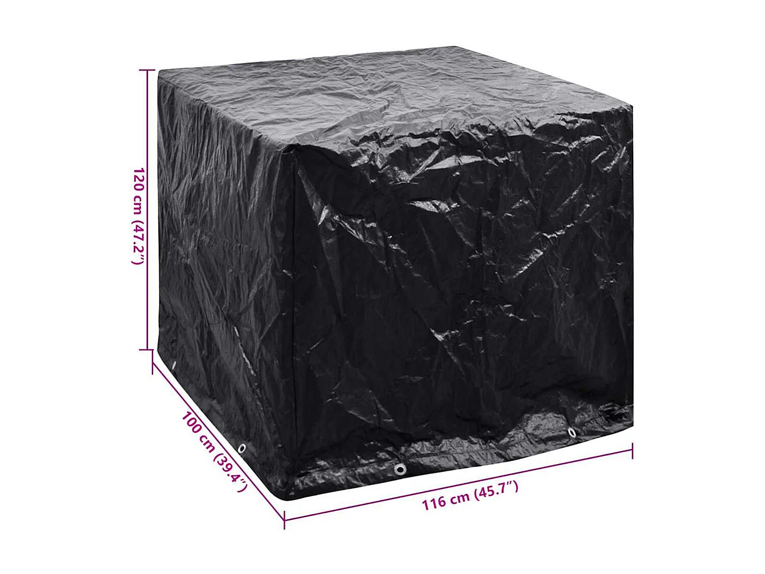 Tapa contenedor IBC 8 ojales 116x100x120 cm