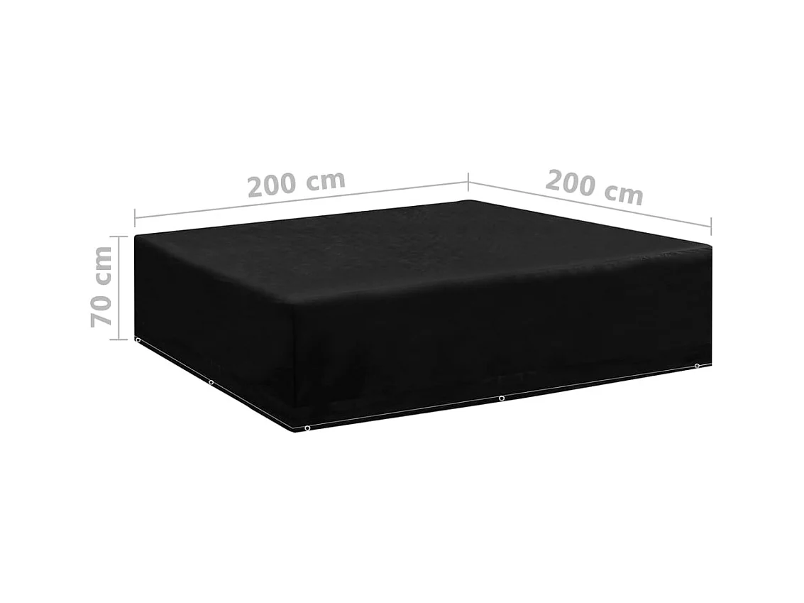 Fundas para muebles de jardín 2 uds 8 ojales 200x200x70 cm