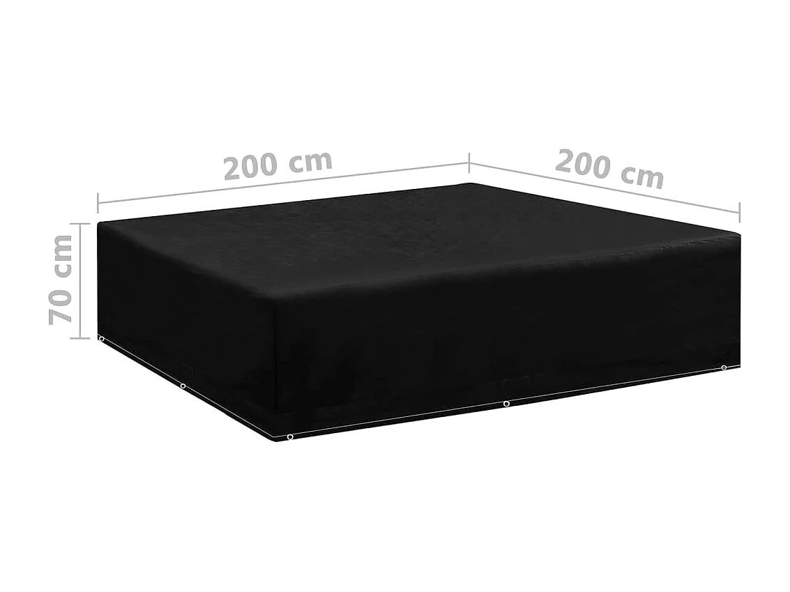 Copri mobili da giardino 2 pezzi 8 occhielli 200x200x70 cm