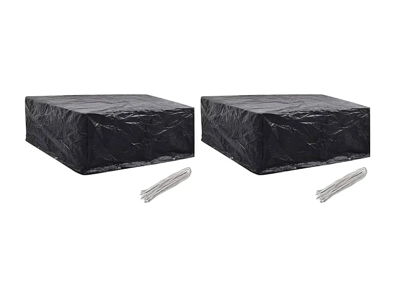 Housses de salon de jardin 2 pcs 10 œillets 260x260x90 cm