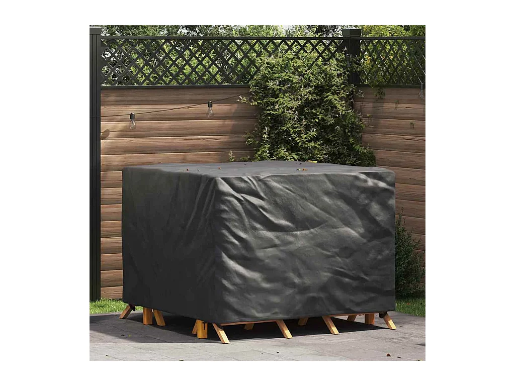 Housse de meubles d'extérieur Noir 125 x 125 x 74 cm Tissu 210D