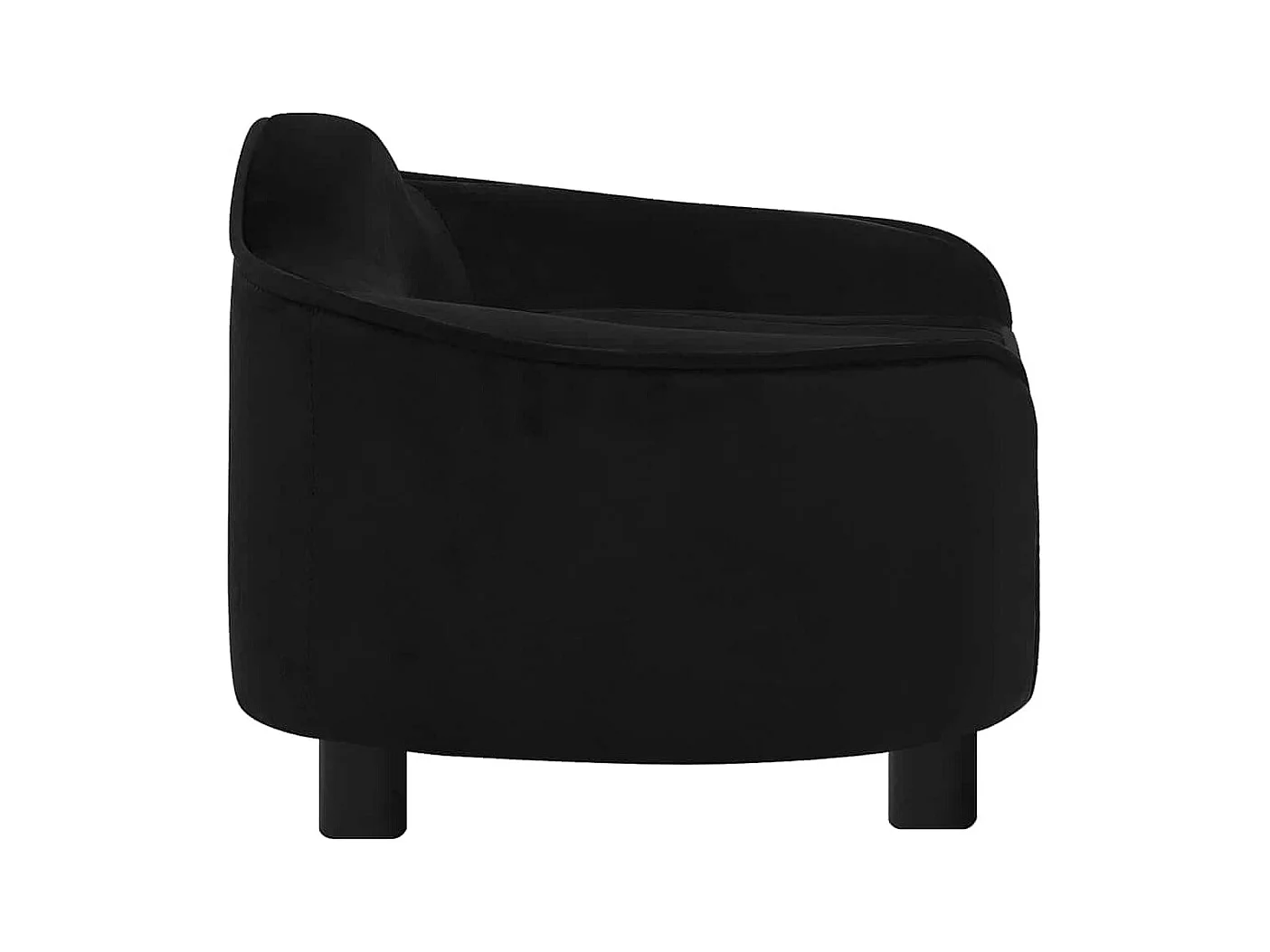 Sofá para perro negro 67x47x36 cm de peluche