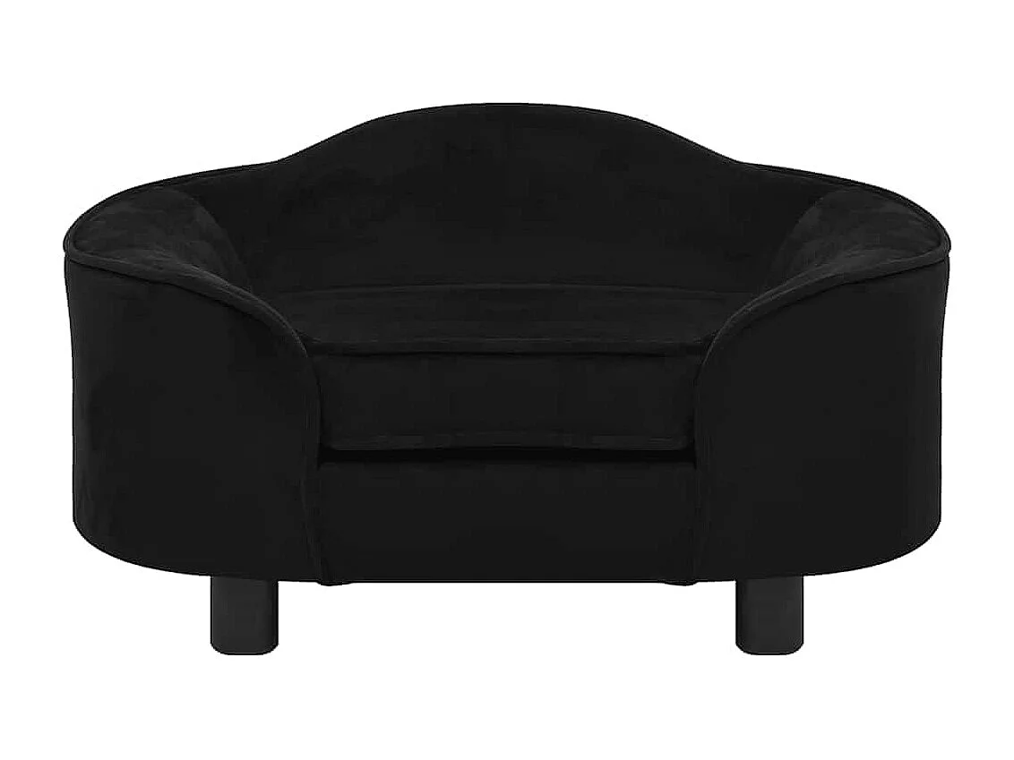 Canapé pour chien Noir 67x47x36 cm Peluche