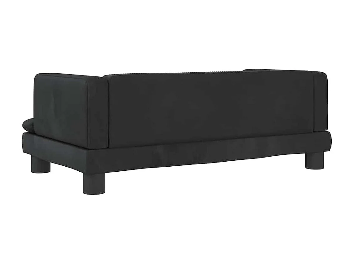 Cama para perro negra de terciopelo 80x45x30 cm