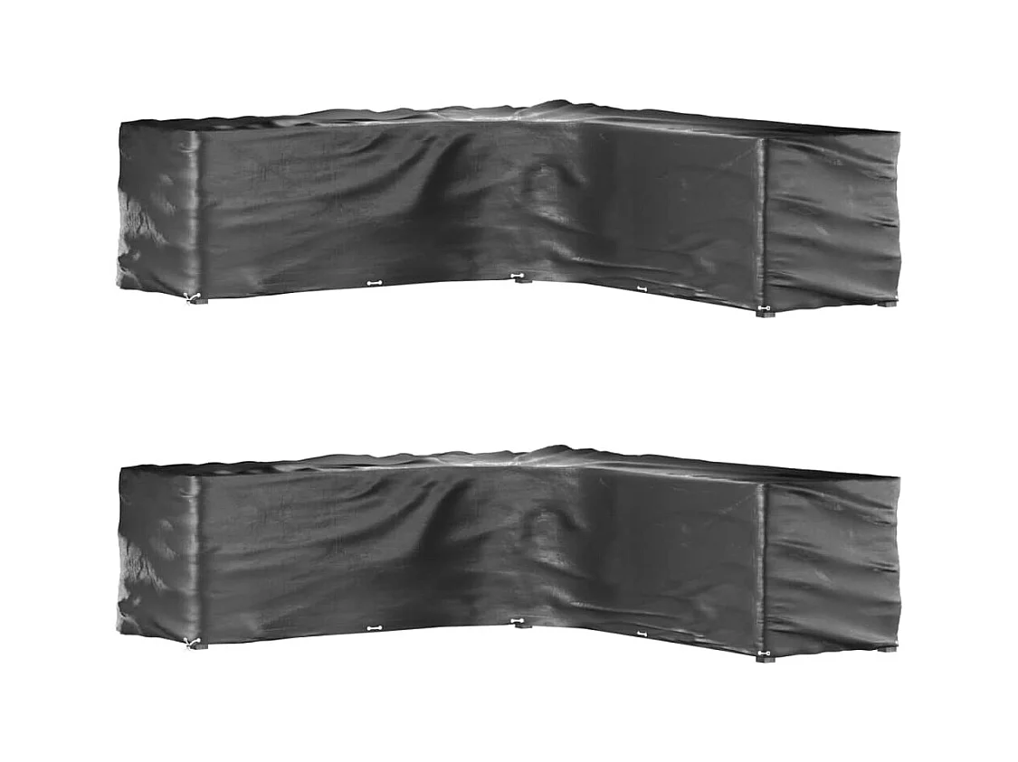 Fundas para muebles de jardín en forma de L, 2 unidades, 20 ojales