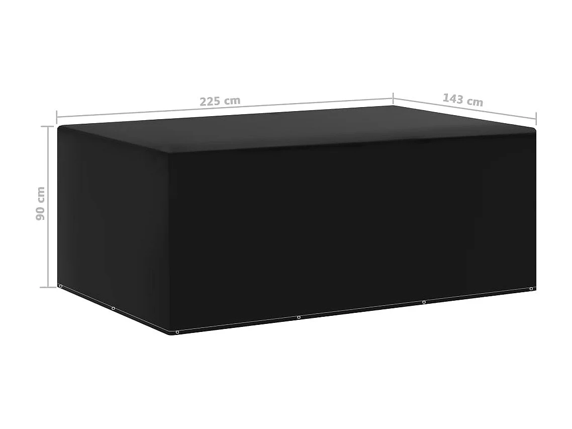 Copertura per mobili da giardino con 7 occhielli 143x225x90 cm