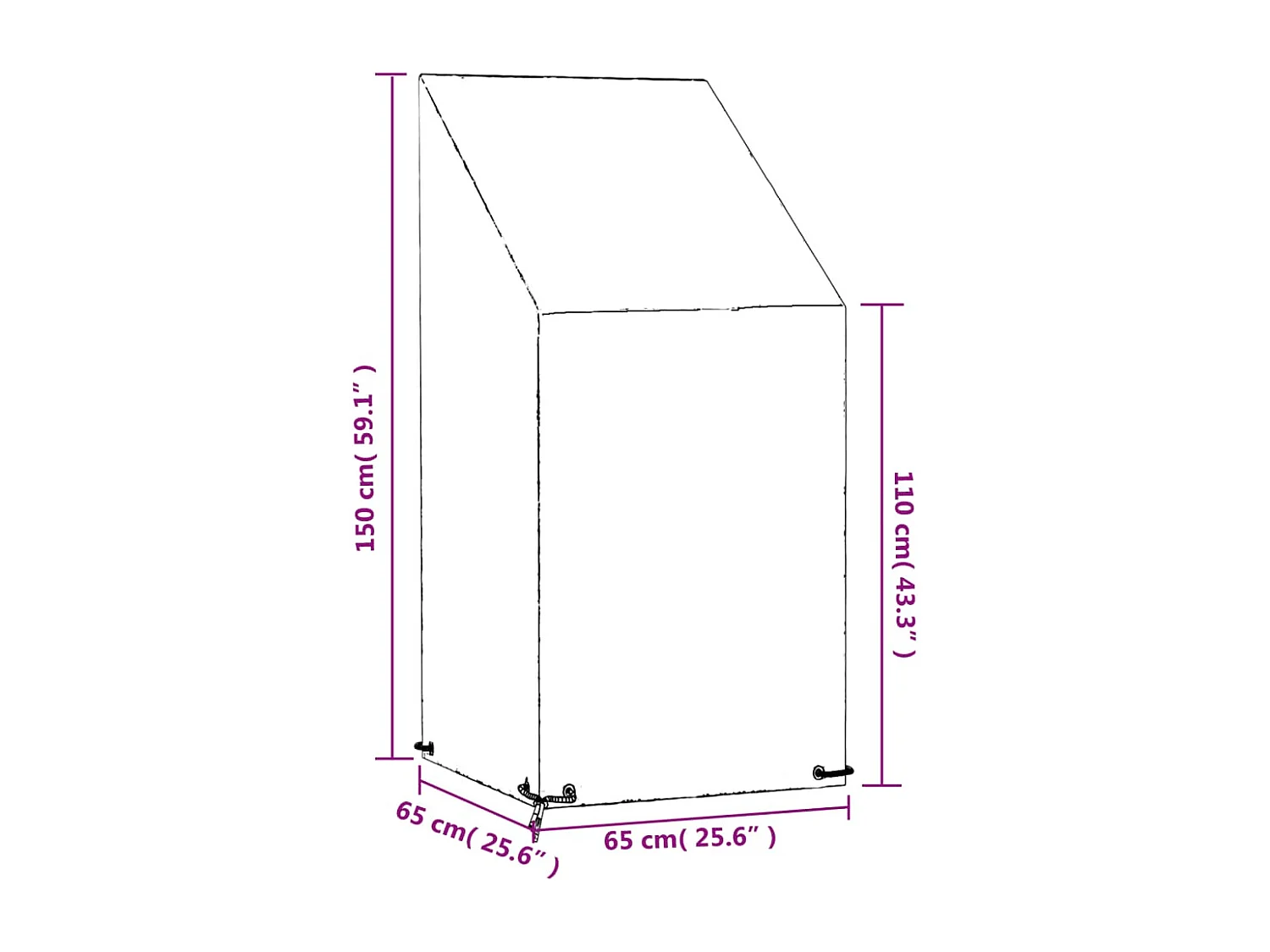 Funda para silla de jardín 8 ojales 65x65x110/150 cm PE