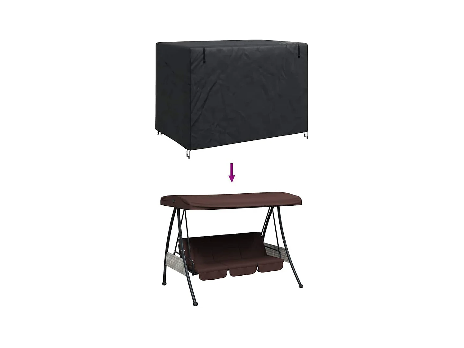 Copertura per altalena da esterno 220 x 125 x 170 cm