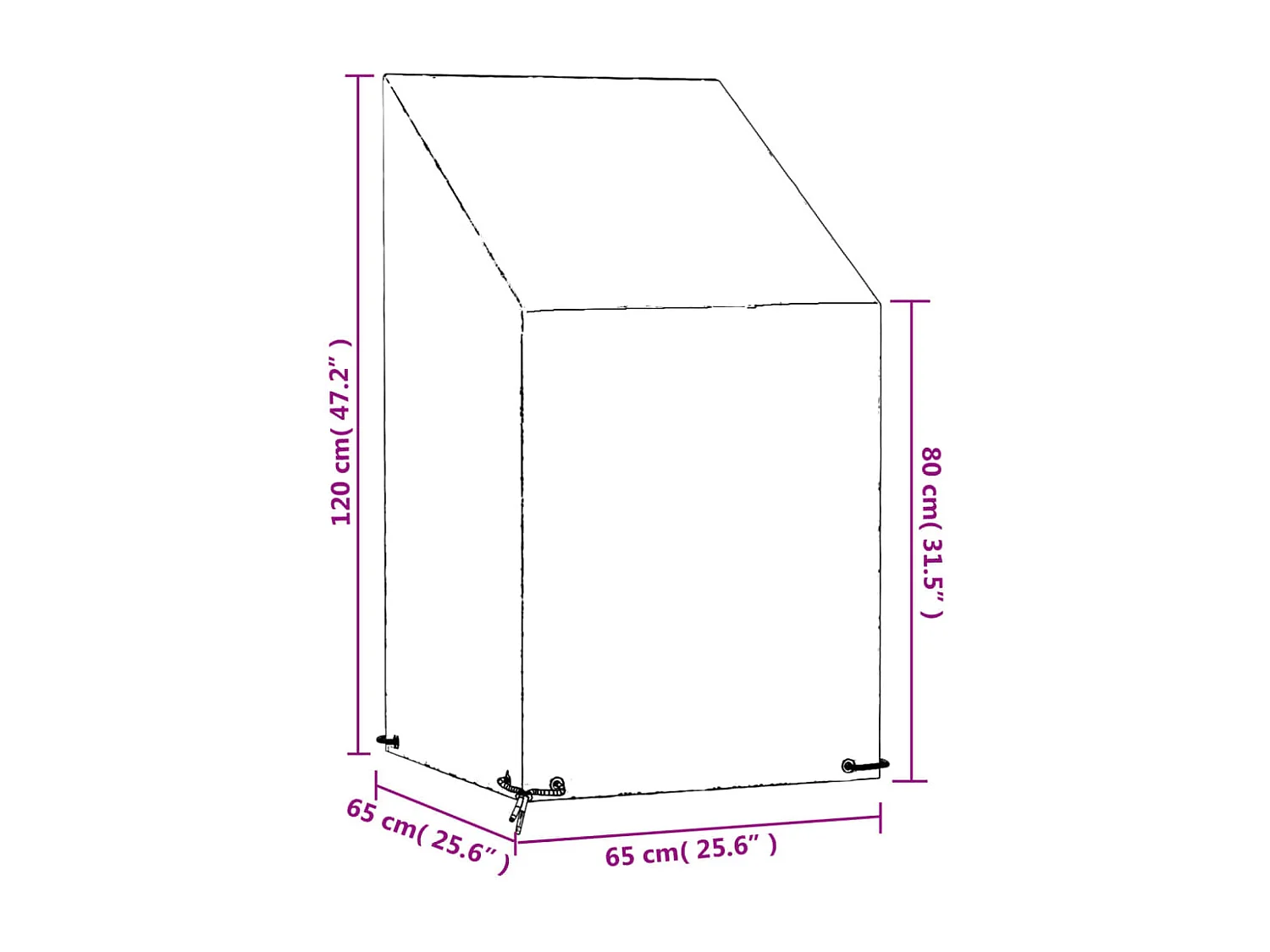 Tuinstoelhoezen 2 stuks 8 ogen 65x65x80/120 cm PE