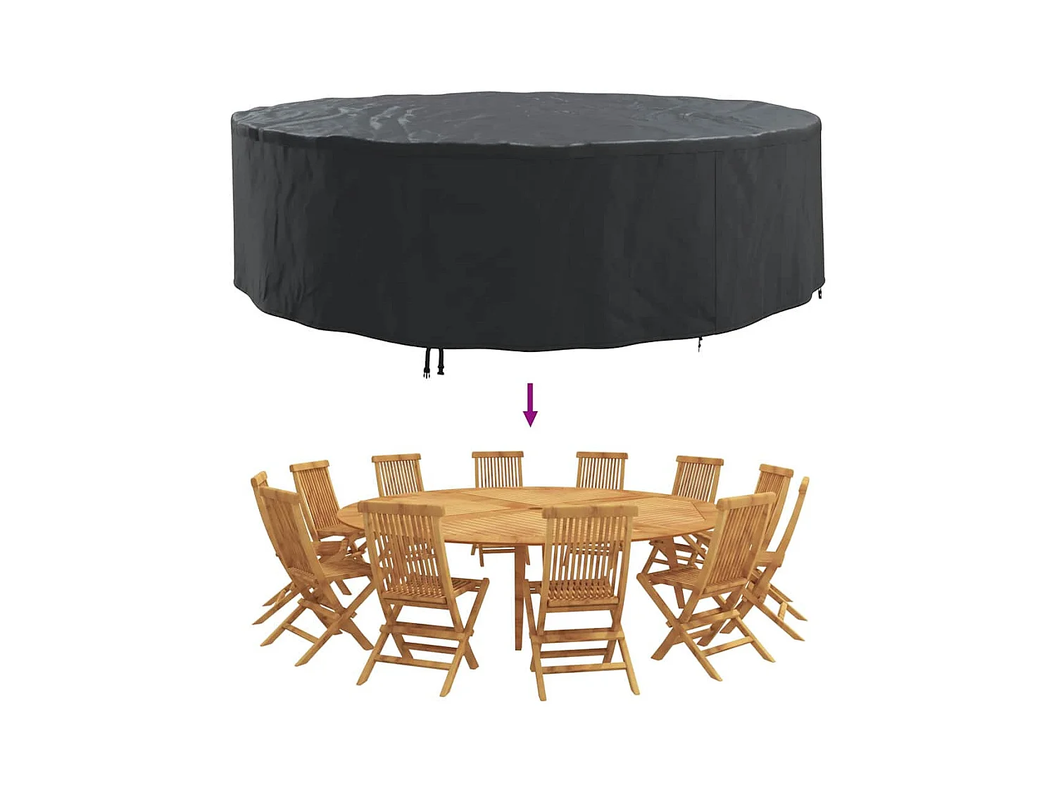 Copertura per mobili da esterno 320 x 320 x 85 cm tessuto 210D