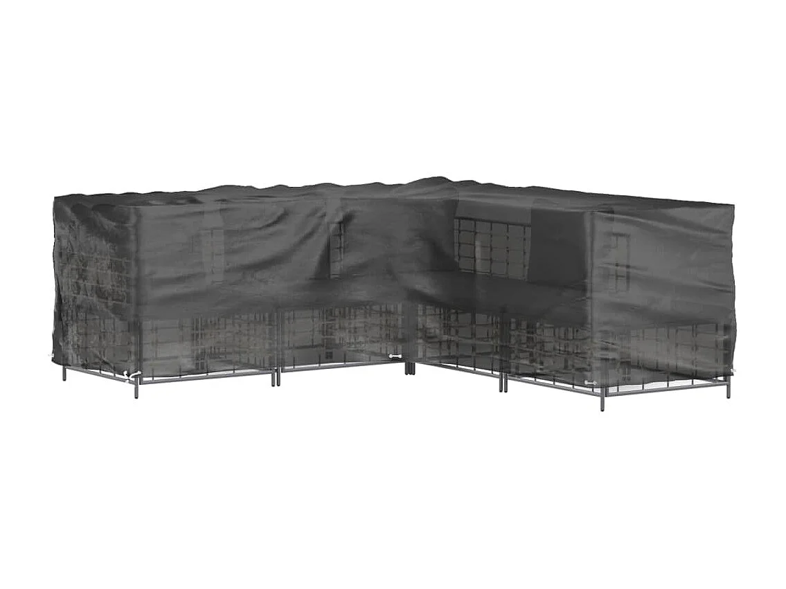Funda para muebles de jardín en forma de L con 20 ojales 300x300x70cm