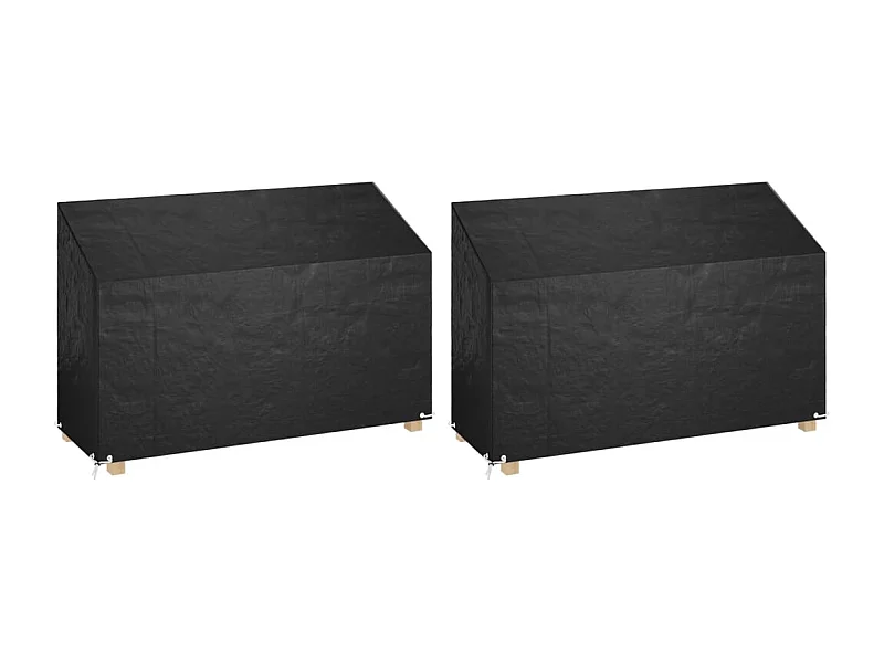 Tuinbankhoezen 2 stuks 8 ogen 190x70x70/88 cm PE