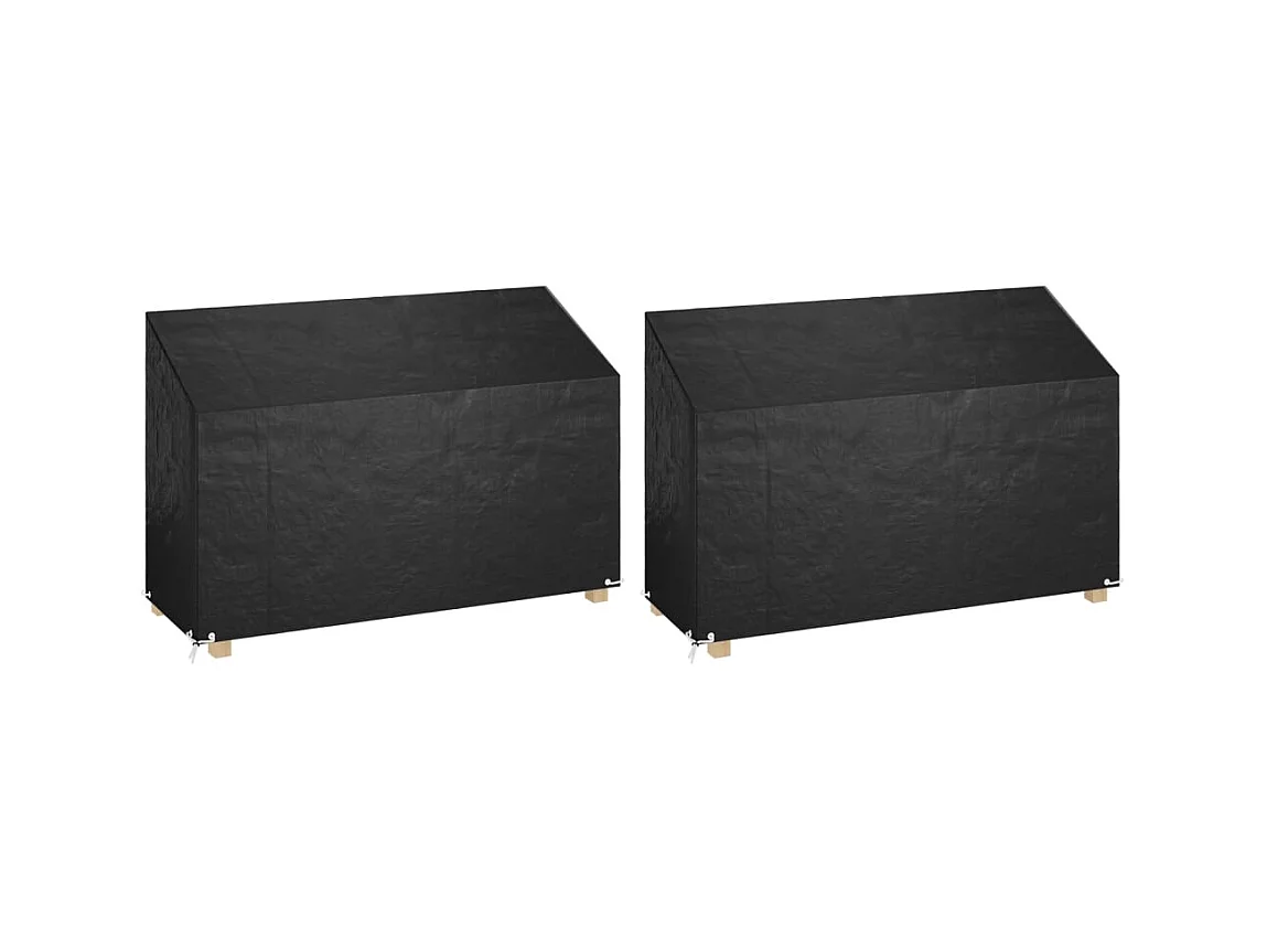Fundas para banco de jardín 2 uds 8 ojales 190x70x70/88 cm PE