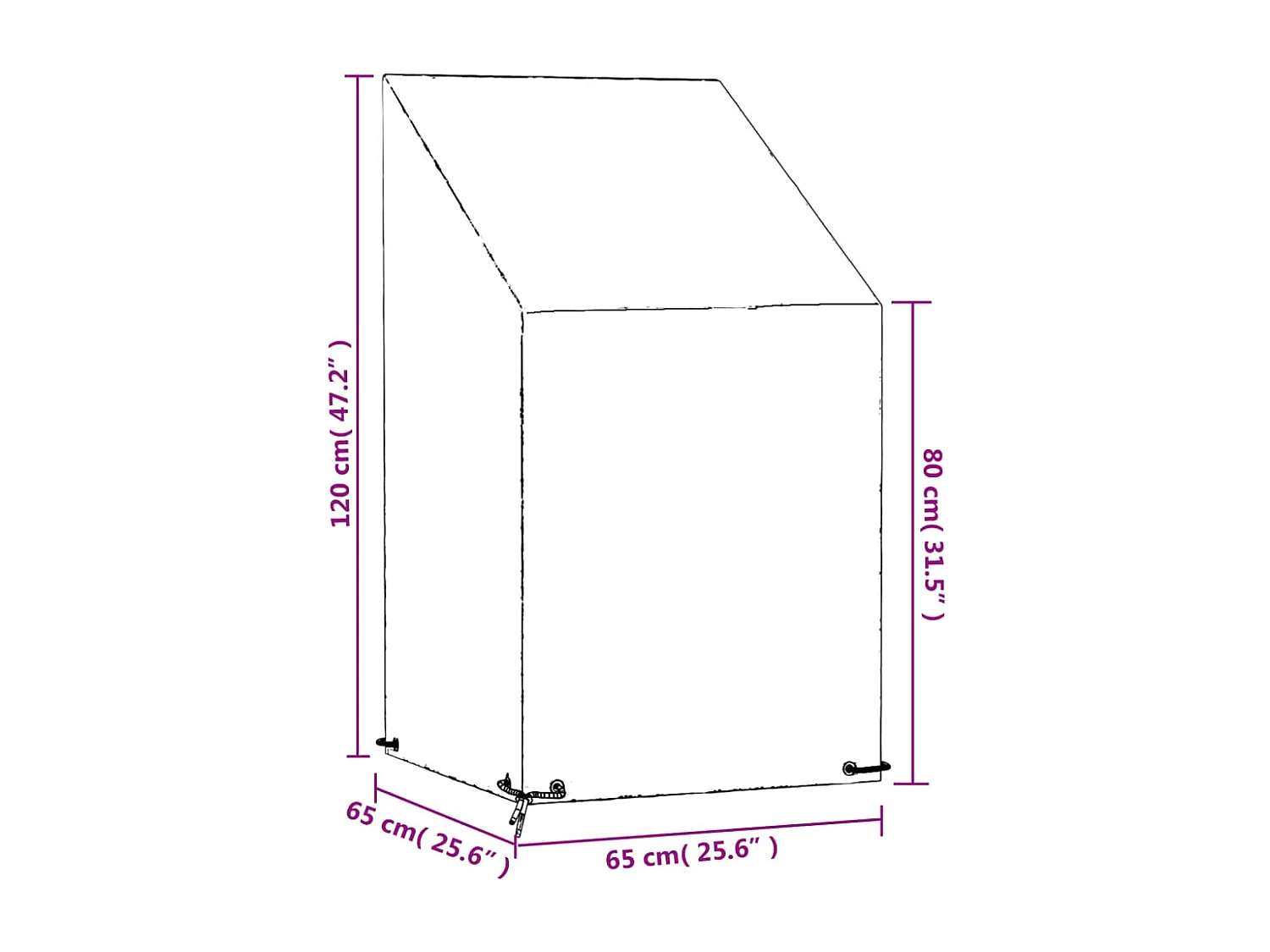Tuinstoelhoes 8 ogen 65x65x80/120 cm PE