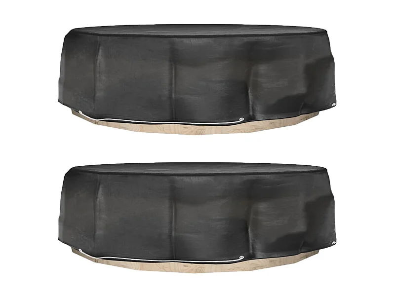 Housses pour salon îlot 2 pcs 8 œillets Ø188x50 cm rond