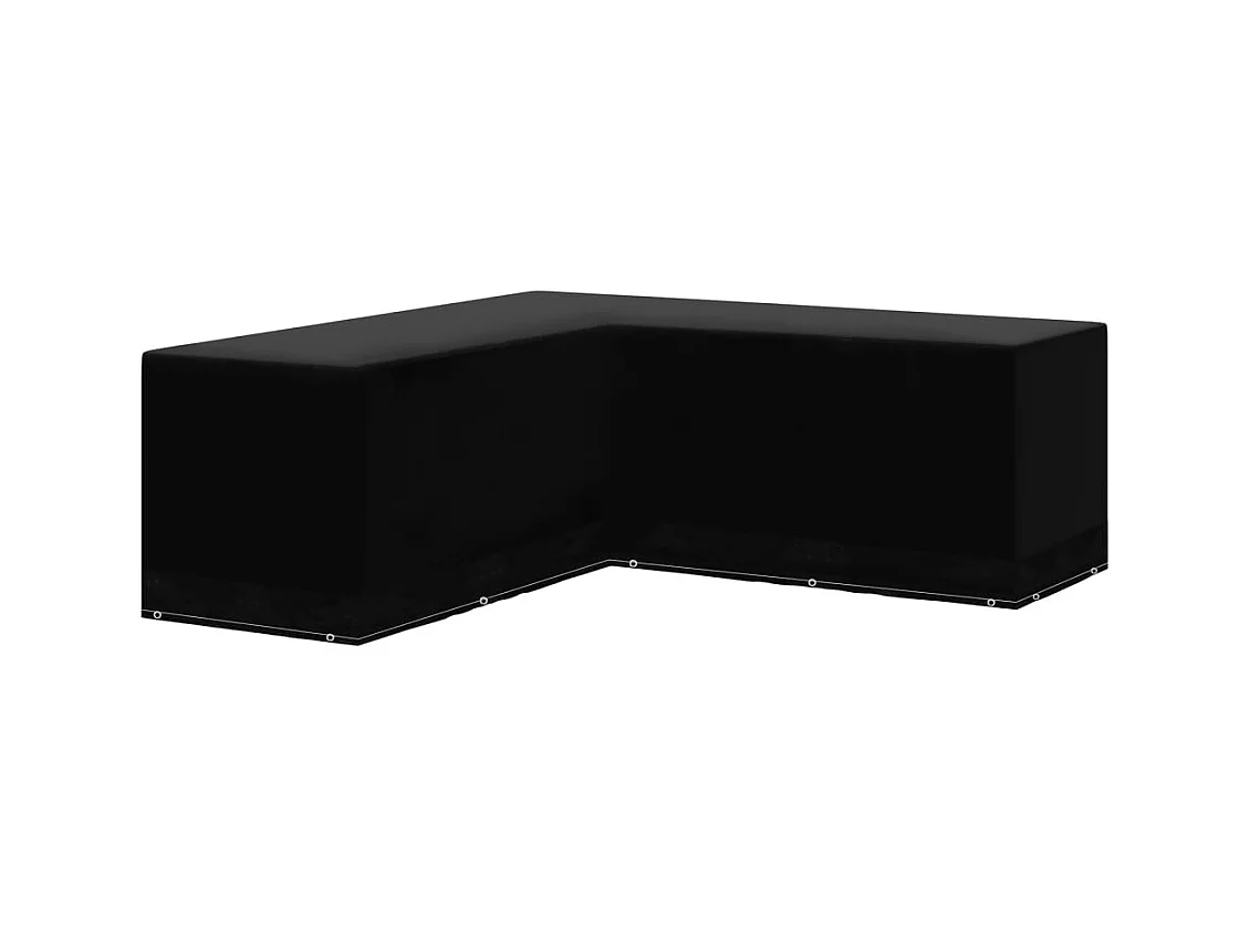 Funda para muebles de jardín en forma de L 12 ojales 250x250x90 cm
