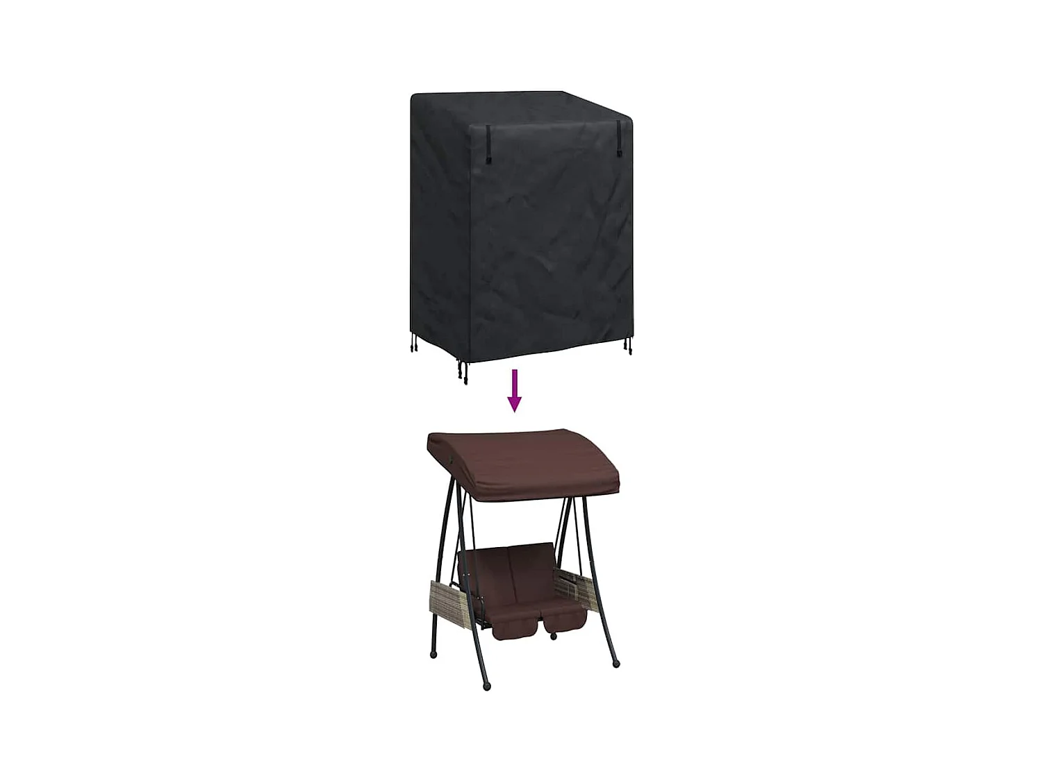 Housse pour balancelle d'extérieur 120 x 90 x 155 cm