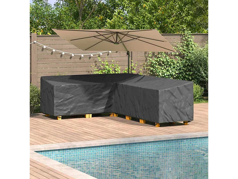 Buitenmeubelhoes Zwart 286 x 222 x 80 cm 600D Stof