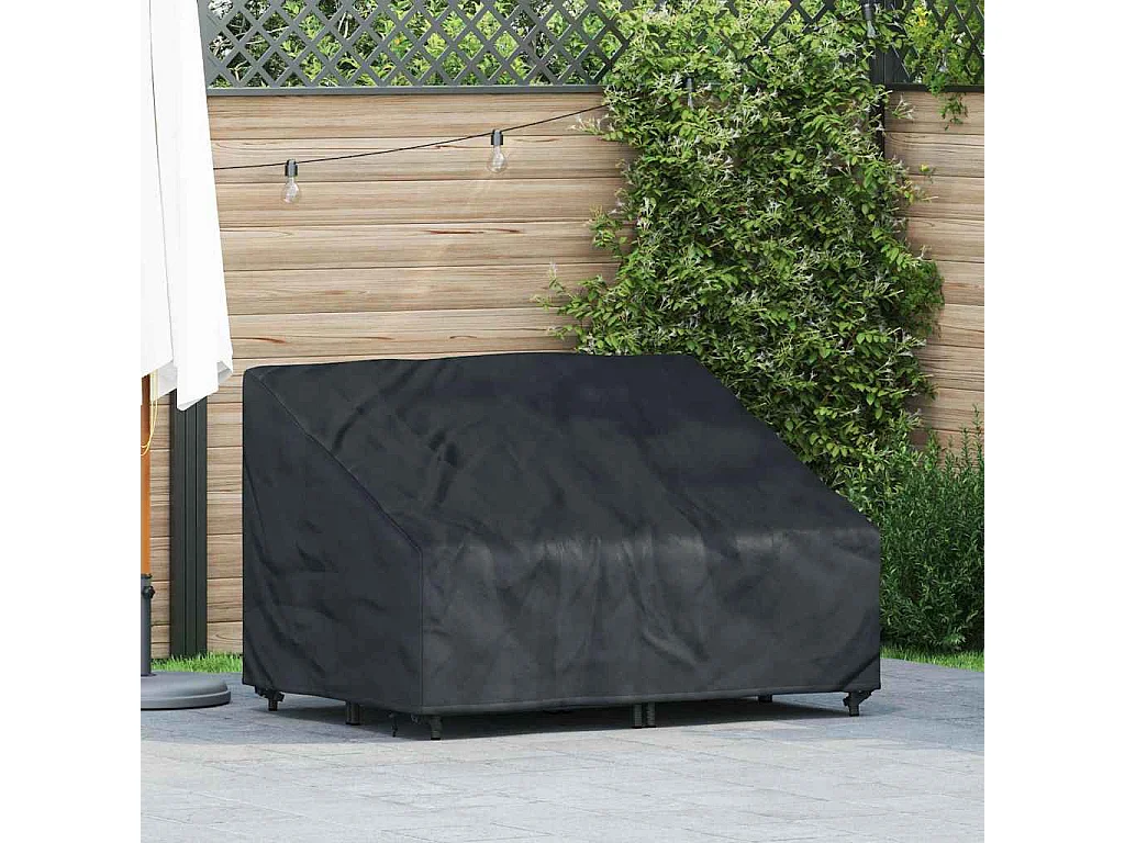 Housse de banc de jardin Noir 130 x 95 x 40 / 80 cm Tissu 420D